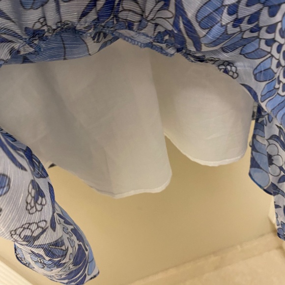 NEW! Sandro Linen Blend Mini Dress 3/4 Sleeves Blue Size 36 (or Small) - $520 - Picture 7 of 16